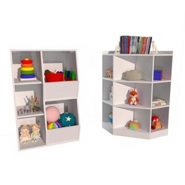 Imagem de Cantoneira Jade + Organizador de Brinquedos Mirela 100% mdf (brinquedo