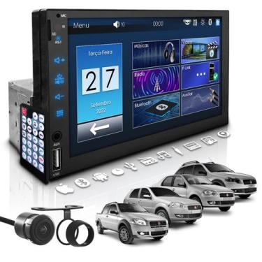Imagem de Central Multimídia Universal Mp5 Bt 1 Din 7 Espelha Dvd Câm Fiat - Fir