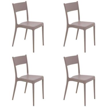 Imagem de Kit Com 4 Cadeiras Tramontina Diana Camurça Em Polipropileno Sustentável