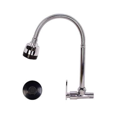 Imagem de Torneira de Cozinha Gourmet para Parede Monocomando em Plástico ABS com Acabamento Poli...