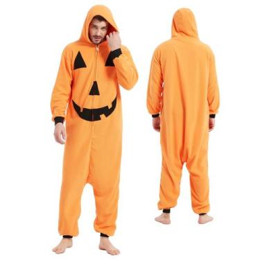 Imagem de Pijama MAJ&COS, macacão de abóbora e lã para Halloween