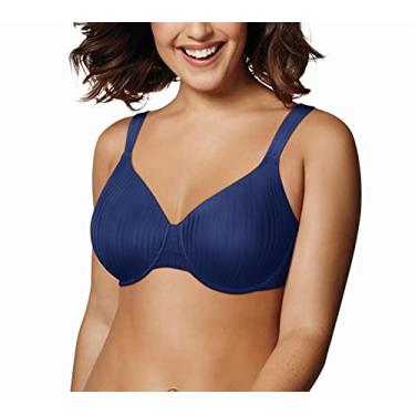 Imagem de Playtex Sutiã com aro feminino Secrets All Over Smoothing Full-Figure US4747, Azul-marinho, 36DDD