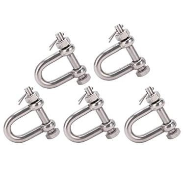 Imagem de Manilha em forma de D, ferragem de boa durabilidade 304 aço inoxidável fácil de usar 5 peças manilha de âncora de anel D para ferramenta de reparo para homem
