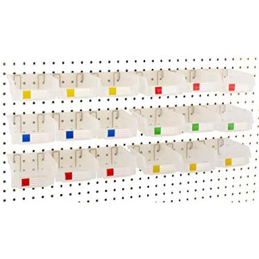Imagem de Right Arrange Caixas de pegboard – Pacote com 18 – Ganchos para qualquer placa de pinos – Organize ferragens, Acessórios, Bancada, Armazenamento de Garagem, Sala de Artesanato, Galpão de Ferramentas, Suprimentos de Hobby, Peças Pequenas