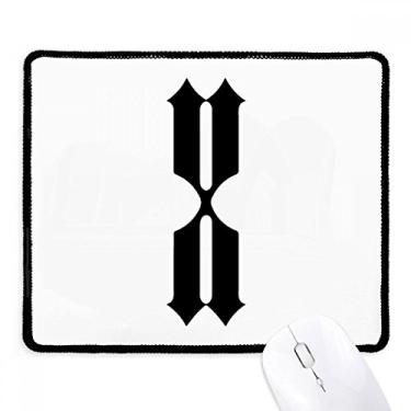 Imagem de Numerais romanos dez em silhueta preta Mousepad borda costurada tapete de borracha para jogos