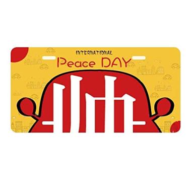 Imagem de DIYthinker Placa de licença chinesa bonita com personagens chineses para decoração de carro, dia da paz