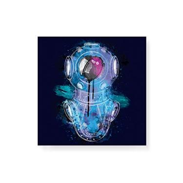 Imagem de Arte Maníacos Quadro Decorativo em Tela Canvas Mergulhador Color - 30x30cm