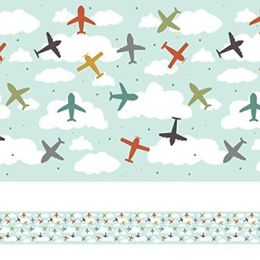 Imagem de Faixa Decorativa Adesiva Aviões Coloridos 3mx15cm