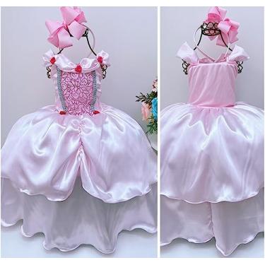 Imagem de Vestido Luxo Infantil Princesa Bela/Ariel C/Tiara (G (7-8 ANOS))