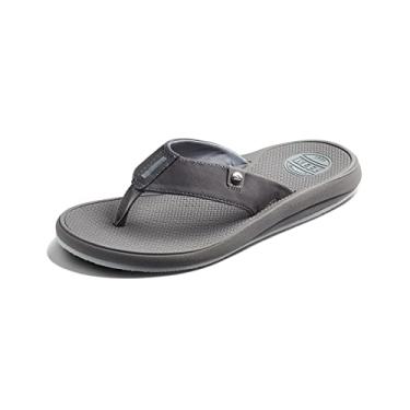 Imagem de REEF Phantom Nias Chinelo masculino de praia, leve, macio e moldado com suporte, Cinza claro, 10