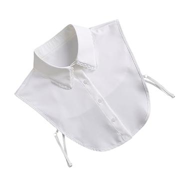 Imagem de PACKOVE 1 Unidade gola falsa coleira colarinho falso colarinho prático gola de camisa elegante Chiffon collar falso gola de camisa feminina gola de roupa graça camisa falsa mulheres branco