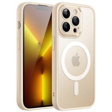 Imagem de JETech Capa Magnético para iPhone 13 Pro Max 6,7 Polegadas Compatível com MagSafe, Case Capinha Translúcido Fosco Verso Lente Câmera Proteção Total Fina à Prova de Choque Tampa (Ouro Claro)