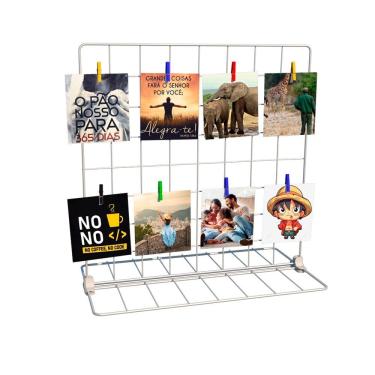 Imagem de Memory Board de Mesa Painel de Fotos e Recados Decoração Quarto Escritório 40x40 com Prendedores