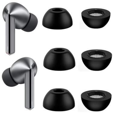 Imagem de Pontas auriculares de espuma viscoelástica compatíveis com Samsung Galaxy Buds3 Pro, fones de ouvido de espuma com cancelamento de ruído, tampão auricular, tamanho grande, 3 pares, preto 805L