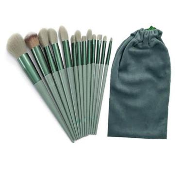 Imagem de Pincel Kit 13 Peças Maquiagem Bolsa Base Corretivo Sombra Po Compacto 