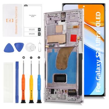 Imagem de Olivechard Para Samsung Galaxy S23 Ultra 5G S918 17.2 cm OLED LCD + Moldura Lavanda (não OEM 6,8 polegadas) Tela LCD Substituição Touch Digitalizador Kit de Montagem S918B S918U S918W S918U1