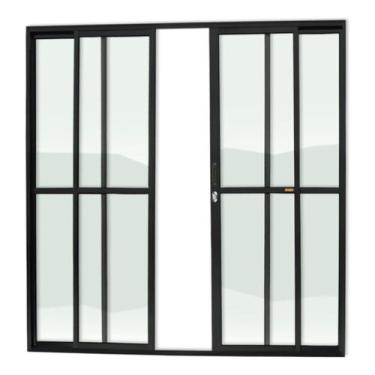 Imagem de Porta de Correr 4 Folhas Super Vidro Liso 210cm X 240cm Brimak