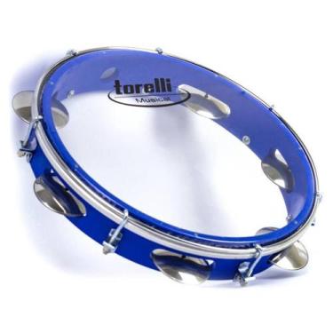 Imagem de Pandeiro 10 Polegadas Azul Pele Transparente Torelli Tp348Pr - Torelli
