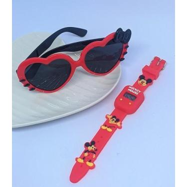 Imagem de Kit Relógio Infantil Digital Silicone Desenho Animado 3D Super Heróis 