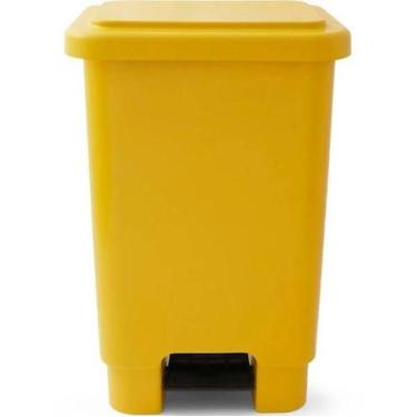 Imagem de Lixeira retangular 100l c/ pedal amarelo larplasticos