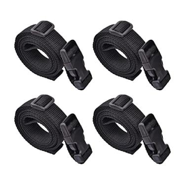 Imagem de Correias utilitárias com fivela 198 cm C x 2,5 cm L tiras de nylon ajustáveis de liberação rápida para mochila equipamento de acampamento saco de dormir colchão correia transportadora alças de bagagem