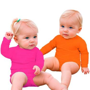 Imagem de Kit 2 Unidades Body Bebê Infantil Manga Longa Praia Banho Piscina Cria