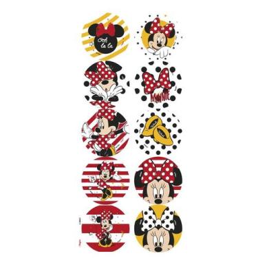 Imagem de Adesivo Redondo Festa Minnie Mouse 30 Unidades Regina Rizzo