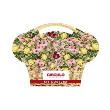 Imagem de Agulheiro Cesta Circulo - Kit Costura 19 agulhas + passador de linha -