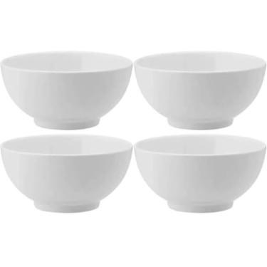 Imagem de Kit 4 Bowl Tigela Melamina Branca 400ml Serata 12,5x6cm Cumbuca Cereal Frutas Sopas
