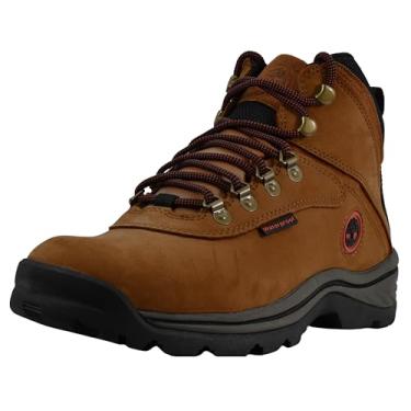 Imagem de Timberland Bota de caminhada masculina impermeável com borda branca, Nobuck enferrujado, 9.5 Wide