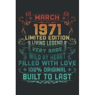 Imagem de Vintage 51 Years Old March 1971 51Th Birthday Gift Meme: FLOWER JOURNAL: 6" x 9", 110 Pages, Lined Writing Notebook, White Lined Paper, Journal Notes for Memos, Meetings, ... Artists, and Students.