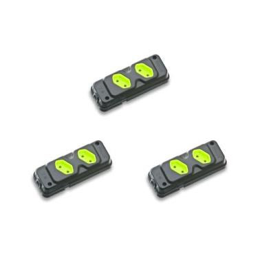 Imagem de Kit C/3 - Tomada Barra Fiolux Dupla 2P 20A Preto