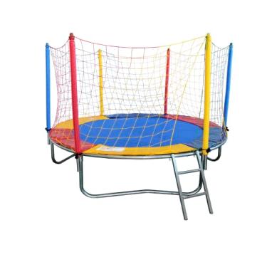 Imagem de Cama elástica 2,44 mt colorida e completa suporte de peso 160 kg