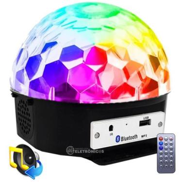 Imagem de Globo Bola Mágica Luz Rgb Alto Falante Bluetooth Usb Efeito De Luz Com