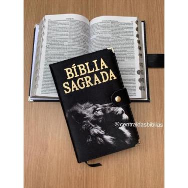 Imagem de Bíblia sagrada Modelo carteira com Harpa avivada e corinhos Capas excl