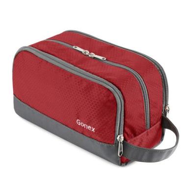 Imagem de Bolsa de higiene de viagem Gonex Nylon Dopp Kit Shaving Red