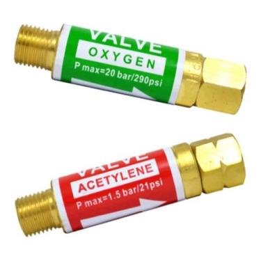Imagem de Kit: 1 Válvula Corta Chama Oxigênio/Regulador Ro + 1 Válvula Corta Cha