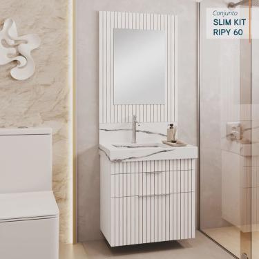 Imagem de Conjunto Completo para Banheiro Slim Kit Ripy 60cm