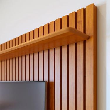 Imagem de Painel para TV Home Suspenso Ripado Ambiente Loft 1.8 Nature Gianduia - Imcal