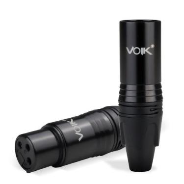 Imagem de Kit 2 Conectores XLR Macho e Fêmea Premium PVK-PT Voik Metal e ABS Pre