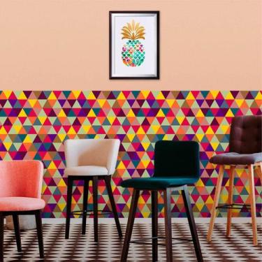 Imagem de Papel de Parede Geométrico Triângulos Coloridos Luck 270 - Inove Papéi