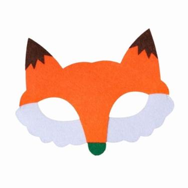 Imagem de Vaveren Máscara de feltro animal, enfeite de cabeça realista para Halloween, carnaval, festa de aniversário, adultos, Raposa