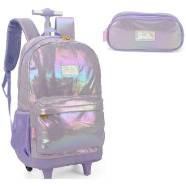 Imagem de Kit Mochila De Rodinha Lilás + Estojo Maxlog Mc51627bb2500