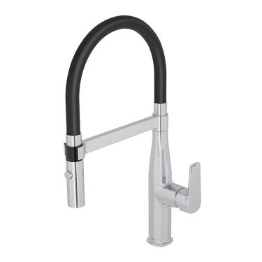 Imagem de Torneira Misturador Monocomando Deca Level Motion 2274.c.pt Bica Flexível De Bancada Cromada Preta