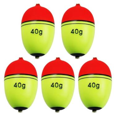 Imagem de CWSDXM Flutuadores deslizantes, flutuadores de pesca em EVA para peixe, Walleye, Panfish e robalo, boias deslizantes ajustáveis com flutuação de 9,9 g a 129,9 g (boia afiada de ovo, flutuação de 40 g