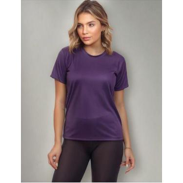 Imagem de Camisa Academia Esportiva Com Proteção Uv Feminina Treino Básica - MC 