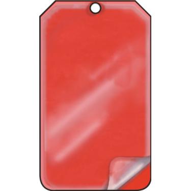 Imagem de Accuform Etiqueta em branco de cor sólida autolaminada MDT523LCP, 14,6 cm de comprimento x 8,3 cm de largura x 0 cm de espessura, cartolina PF, vermelha (pacote com 25)