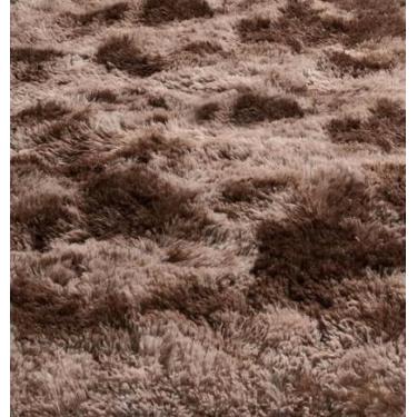 Imagem de Tapete Passadeira 1,00 x 0,60 Antiderrapante Corredor Quarto Sala Felpudo Peludo(Marrom mesclado)