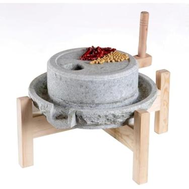 Imagem de Moedor Grande De Moinho De Pedra Feito à Mão, Moedor Manual De Grãos Moinho De Pedra Para Café/Grãos/Trigo/Cevada/Grãos/Sementes/Pimenta