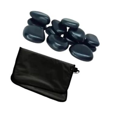Imagem de Kit de Massagem com 12 Pedras Vulcânicas Quentes, 4-6,5 cm, Bolsa Térmica 220v, (220V)